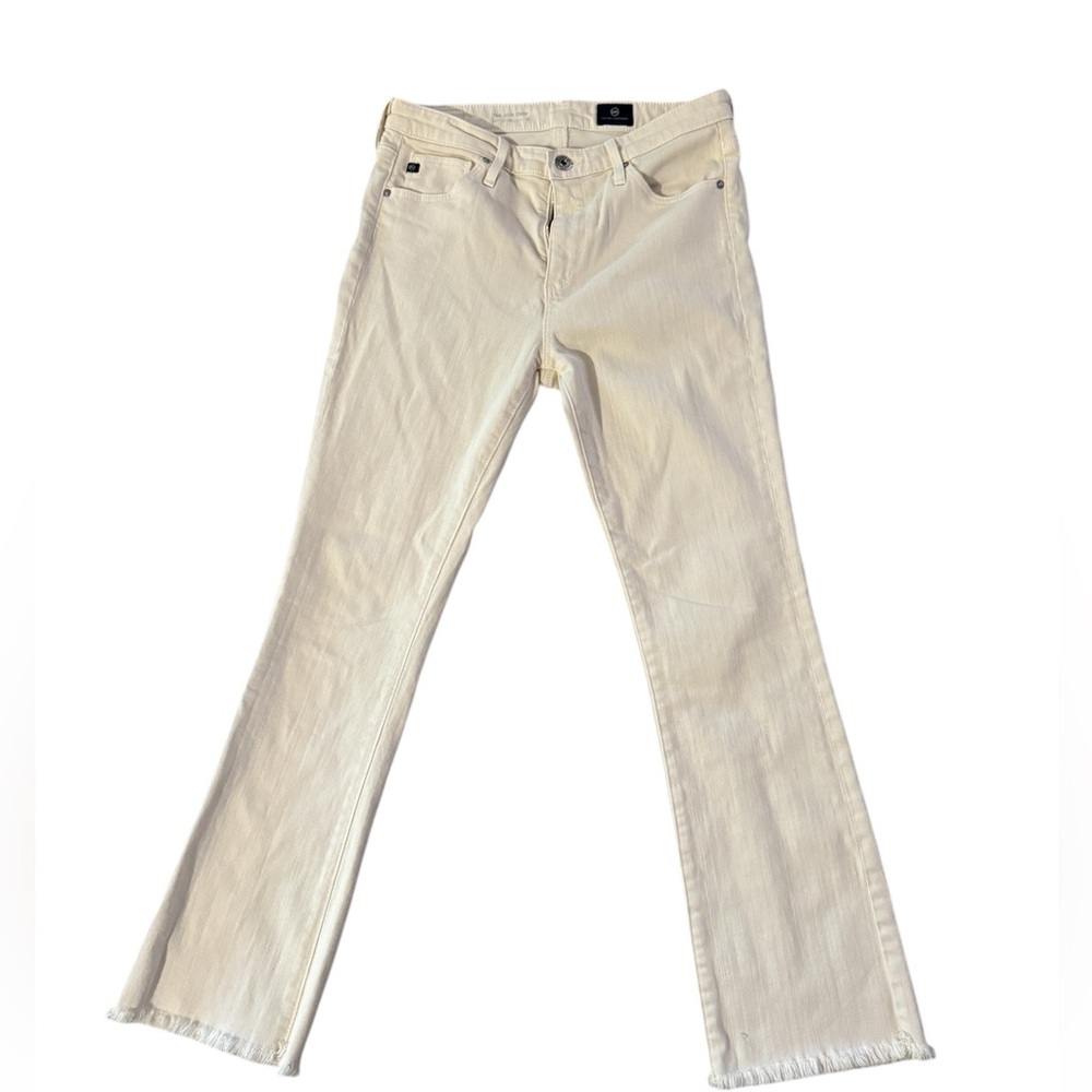 Cream like new AG denim jeans beautiful! 
No stretch